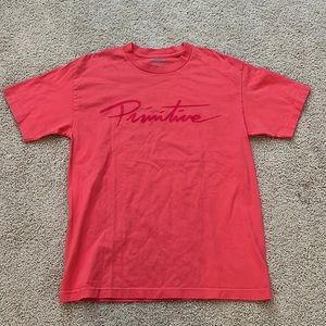 Primitive Skateboarding Tonal Logo Script Spell Out T Shirt Peach Size Medium
